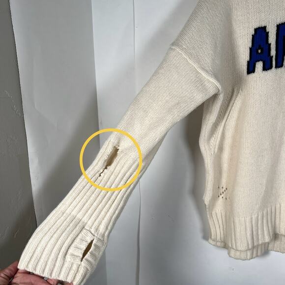 Zadig & Voltaire Amour Merino Wool Long-Sleeved Knit Sweater L Knit *READ - Picture 13 of 14